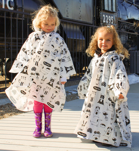 Kids Rain Poncho with Hood (2 Pack) Cute and Fun Animal Print for Boys or Girls